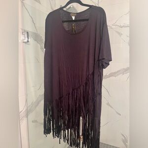 Forbidden Society size 3X fringed softest tshirt style top for over leggings